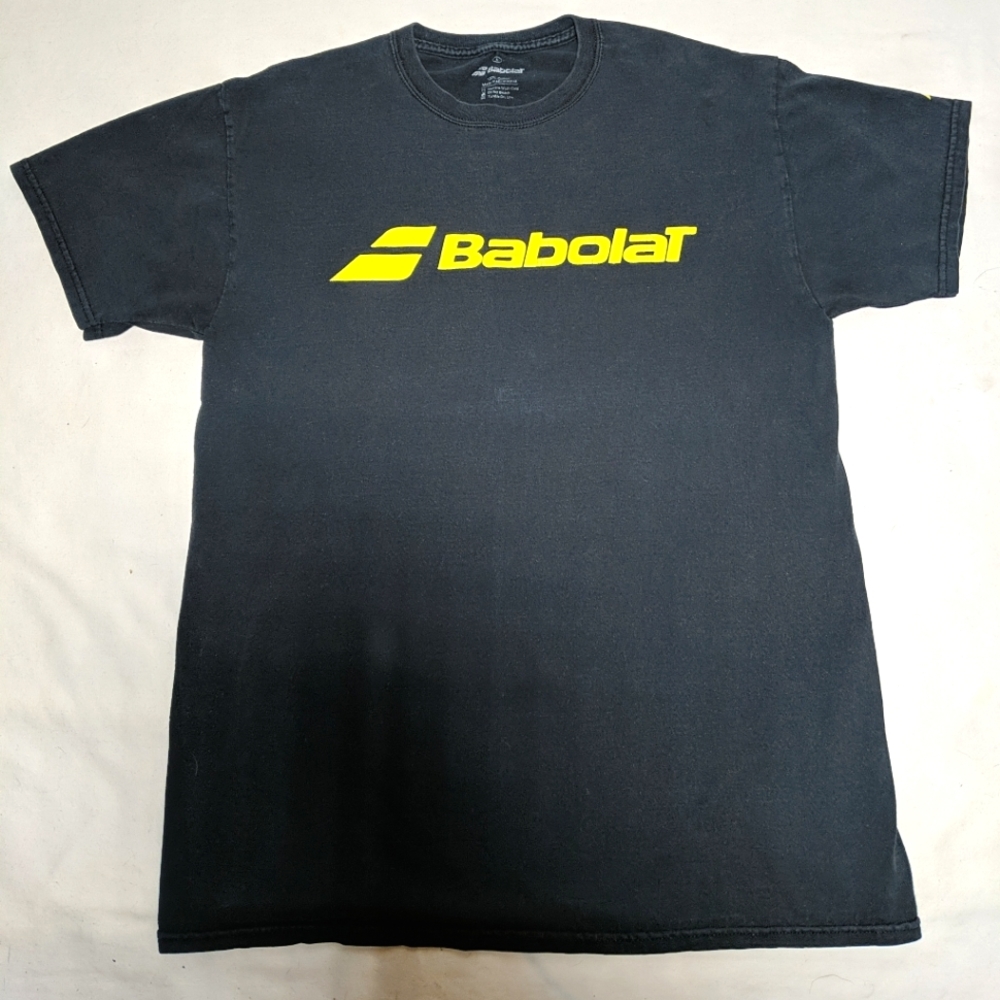 Babolat Sports Equipment Spell Out Logo Graphic T-Shirt Black Mens Size M